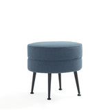 Bailey Ottoman in Blue with Black Feet OT003-BLB Manhattan Comfort