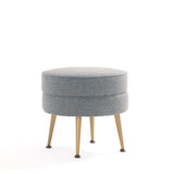 Bailey Ottoman in Grey with Gold Feet OT003-GY Manhattan Comfort