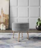 Bailey Ottoman in Grey with Gold Feet OT003-GY Manhattan Comfort