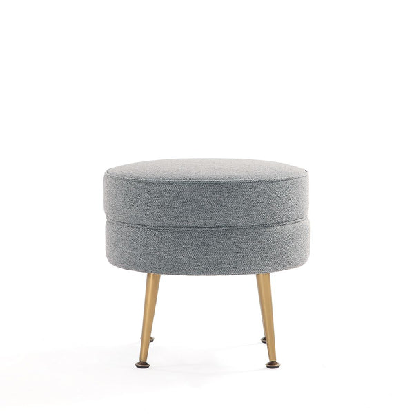 Bailey Ottoman in Grey with Gold Feet OT003-GY Manhattan Comfort