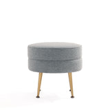 Bailey Ottoman in Grey with Gold Feet OT003-GY Manhattan Comfort