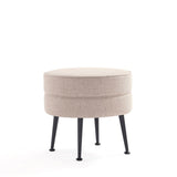 Bailey Ottoman in Oatmeal  with Black Feet OT003-OTB Manhattan Comfort