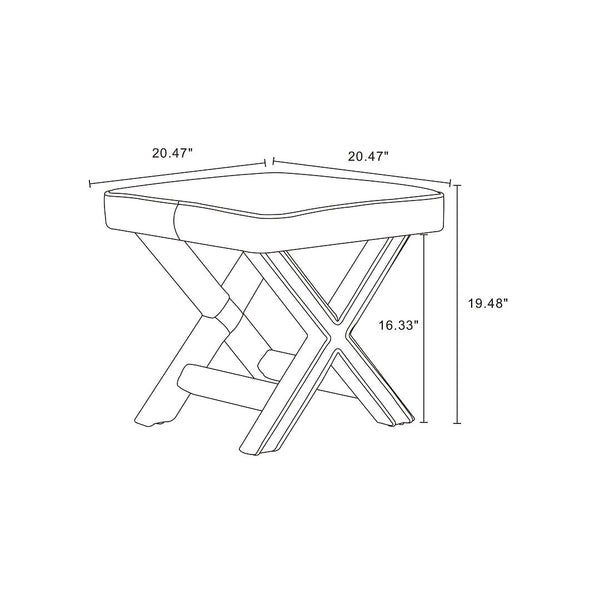 Abigail Single Ottoman Bench in Green OT004-GR Manhattan Comfort