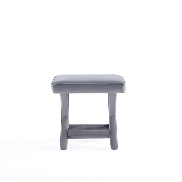 Abigail Single Ottoman Bench in Grey OT004-GY Manhattan Comfort