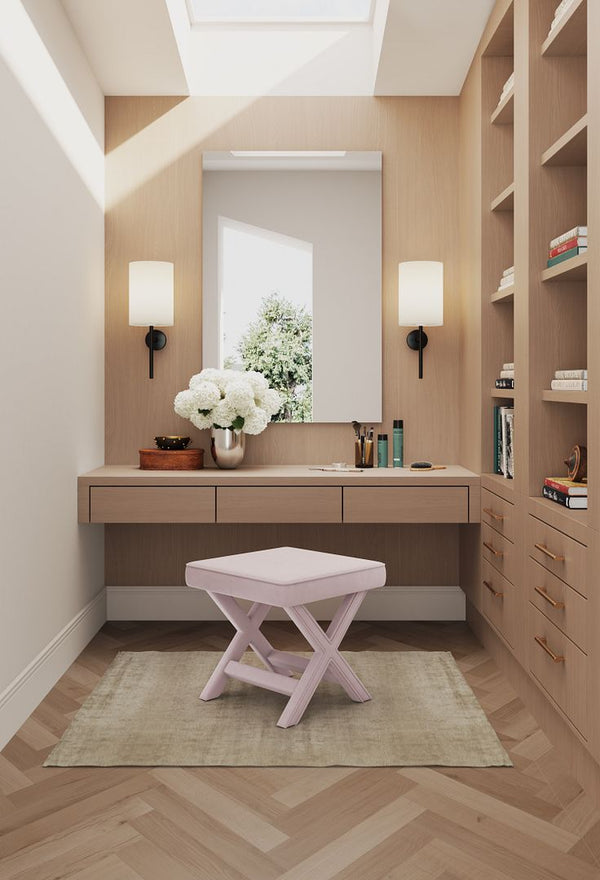 Abigail Single Ottoman Bench in Pink OT004-PK Manhattan Comfort