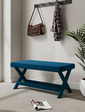 Abigail Double Ottoman Bench in Blue OT005-BL Manhattan Comfort