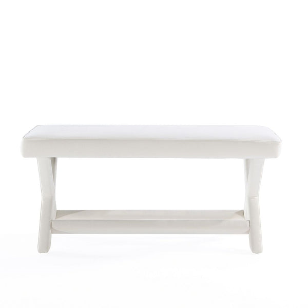 Abigail Double Ottoman Bench in Cream OT005-CR Manhattan Comfort