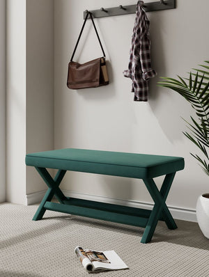 Abigail Double Ottoman Bench in Green OT005-GR Manhattan Comfort