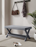 Abigail Double Ottoman Bench in Grey OT005-GY Manhattan Comfort