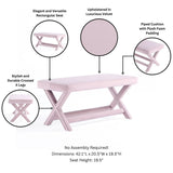 Abigail Double Ottoman Bench in Pink OT005-PK Manhattan Comfort