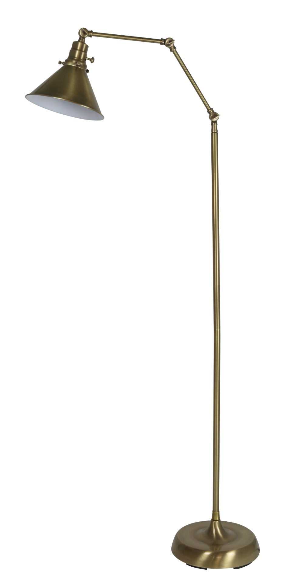House Of Troy Otis Industrial Floor Lamps - Adjustable Design With Stylish Shade Perfect For Modern Decor Spaces Antique Brass Metal Ot600-ab-ms
