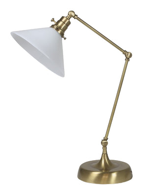 House Of Troy Otis Industrial Table Lamps – Adjustable Lighting With Amber Glass Shade For Stylish Home Decor Antique Brass Metal Ot650-ab-wt