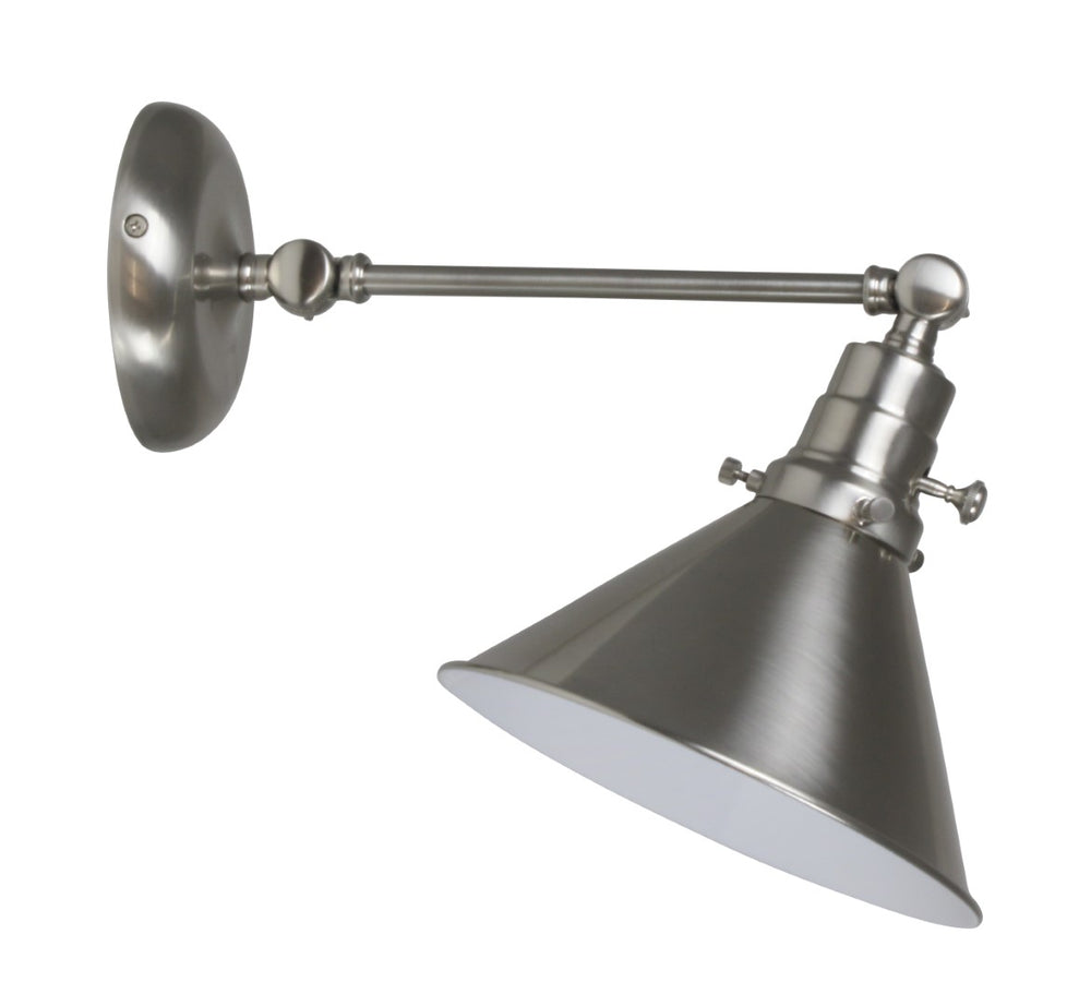 House Of Troy Otis Industrial Wall Swings With Adjustable Arm - Elegant Lighting For Unique Spaces And Décor Satin Nickel Metal Ot675-sn-ms