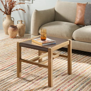 Safavieh Solana Ottoman - Chic Rustic Accent For Modern Living Spaces - Versatile Footstool & Seating Solution Cognac / Natural OTT1200A