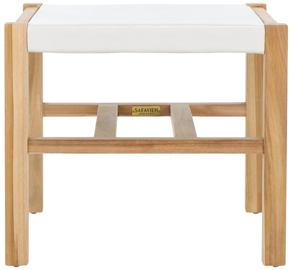 Safavieh Solana Ottoman - Chic Rustic Accent For Modern Living Spaces - Versatile Footstool & Seating Solution White / Natural OTT1200B