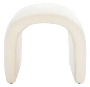Safavieh Kibo Ottoman - Elegant Velvet Upholstered Bench With Solid Wood Frame For Stylish Home Decor Cream Solid Wood,Plywood ,Velvet,Ca Foam Ott1300a