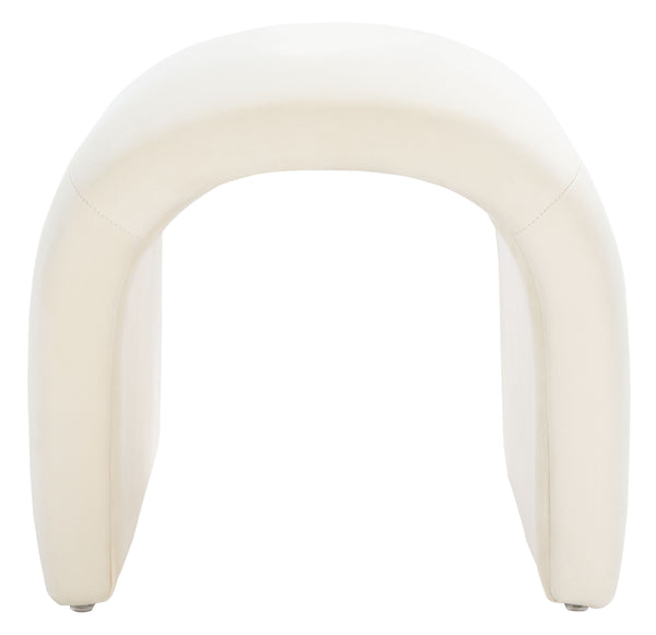 Safavieh Kibo Ottoman - Elegant Velvet Upholstered Bench With Solid Wood Frame For Stylish Home Decor Cream Solid Wood,Plywood ,Velvet,Ca Foam Ott1300a