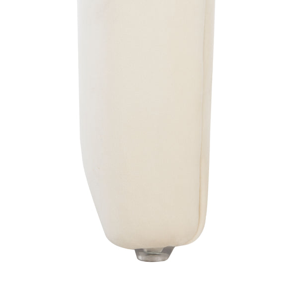 Safavieh Kibo Ottoman - Elegant Velvet Upholstered Bench With Solid Wood Frame For Stylish Home Decor Cream Solid Wood,Plywood ,Velvet,Ca Foam Ott1300a