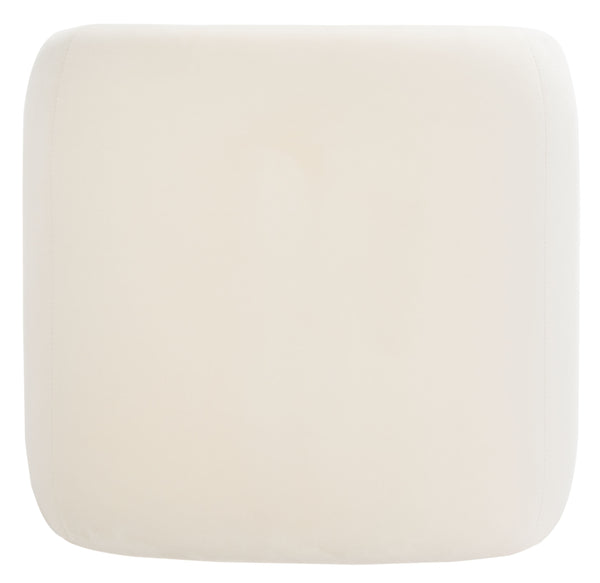 Safavieh Kibo Ottoman - Elegant Velvet Upholstered Bench With Solid Wood Frame For Stylish Home Decor Cream Solid Wood,Plywood ,Velvet,Ca Foam Ott1300a