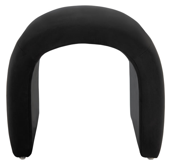 Safavieh Kibo Ottoman - Elegant Velvet Upholstered Bench With Solid Wood Frame For Stylish Home Decor Black Solid Wood,Plywood ,Velvet,Ca Foam Ott1300b