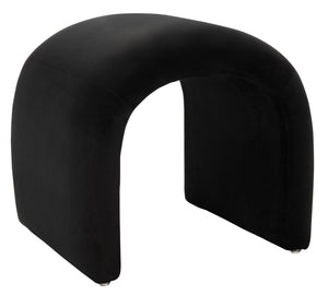 Safavieh Kibo Ottoman - Elegant Velvet Upholstered Bench With Solid Wood Frame For Stylish Home Decor Black Solid Wood,Plywood ,Velvet,Ca Foam Ott1300b