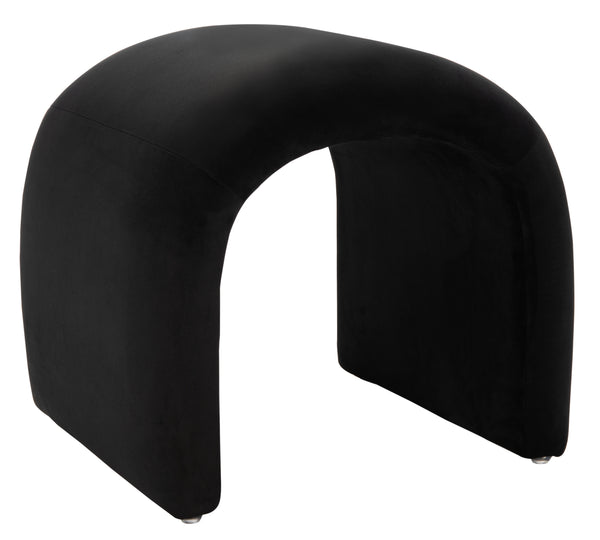 Safavieh Kibo Ottoman - Elegant Velvet Upholstered Bench With Solid Wood Frame For Stylish Home Decor Black Solid Wood,Plywood ,Velvet,Ca Foam Ott1300b