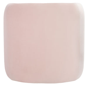 Safavieh Kibo Ottoman - Plush Velvet Accent For Modern Luxury Living Rooms, Versatile Footrest & Seating Option Light Pink OTT1300C