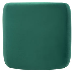 Safavieh Kibo Ottoman - Plush Velvet Accent For Modern Luxury Living Rooms, Versatile Footrest & Seating Option Emerald OTT1300D