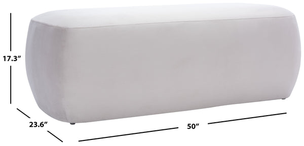 Safavieh Whitley Elegant Rectangular Ottoman - Stylish Velvet Upholstery With Solid Wood Frame For Your Home Greige Solid Wood,Plywood ,Velvet,Ca Foam Ott1301a