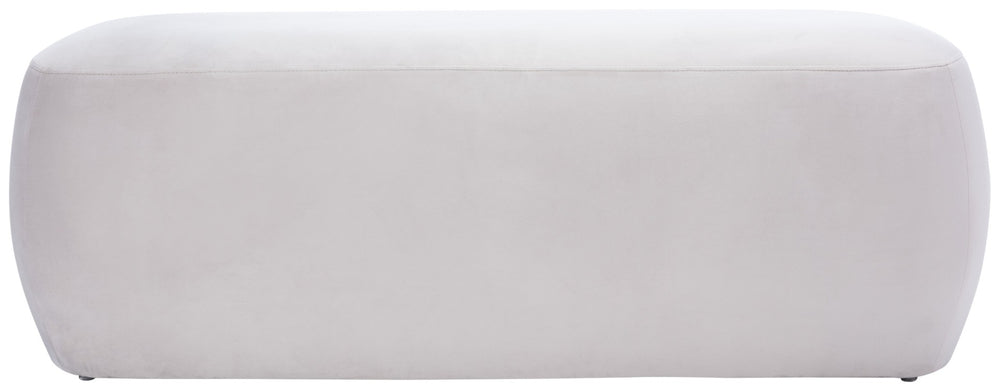 Safavieh Whitley Rectangular Ottoman - Luxurious Greige Velvet, Multi-Purpose Seating & Stylish Coffee Table OTT1301A