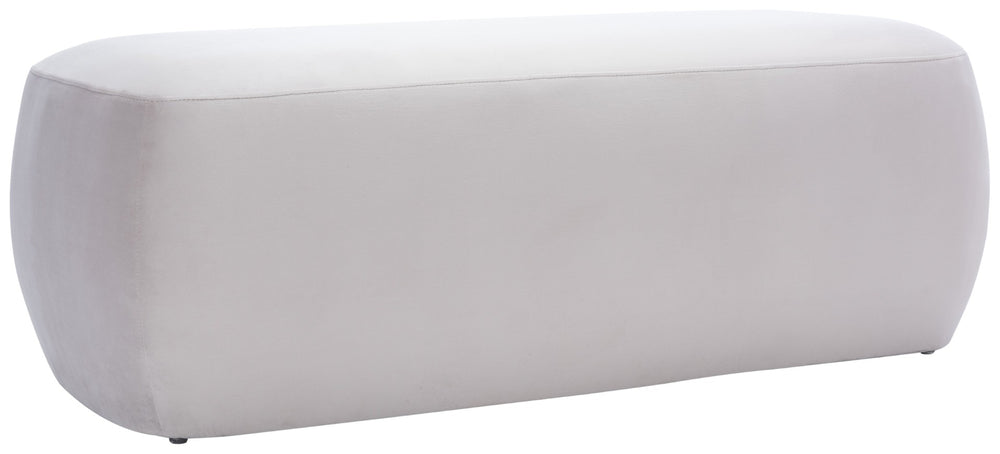 Safavieh Whitley Rectangular Ottoman - Luxurious Greige Velvet, Multi-Purpose Seating & Stylish Coffee Table OTT1301A