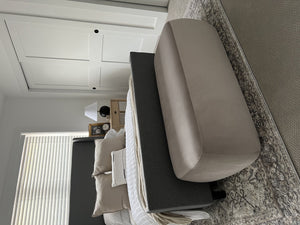 Safavieh Whitley Elegant Rectangular Ottoman - Stylish Velvet Upholstery With Solid Wood Frame For Your Home Greige Solid Wood,Plywood ,Velvet,Ca Foam Ott1301a