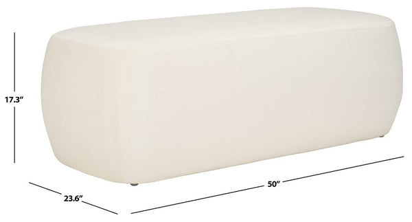 Safavieh Whitley Rectangular Ottoman Cream OTT1301B
