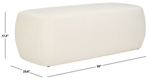 Safavieh Whitley Elegant Rectangular Ottoman - Stylish Velvet Upholstery With Solid Wood Frame For Your Home Cream Wood,Fabric,Foam Ott1301b
