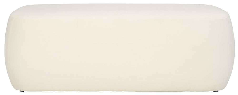 Safavieh Whitley Rectangular Ottoman - Luxurious Cream Velvet, Versatile Seating & Stylish Coffee Table Alternative OTT1301B