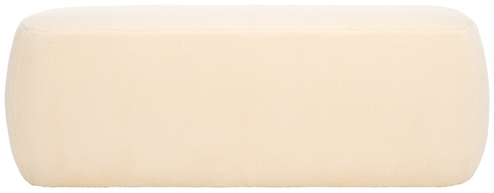 Safavieh Whitley Rectangular Ottoman - Modern Cream Faux Shearling Accent For Living Room & Bedroom Style OTT1301E