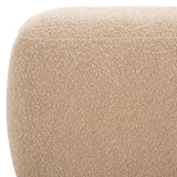 Safavieh Whitley Rectangular Ottoman W/ Wood Legs OTT1302A Tan Boucle / Brown