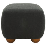 Safavieh Whitley Rectangular Ottoman W/ Wood Legs OTT1302B Black Boucle / Brown