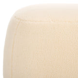 Safavieh Whitley Rectangular Ottoman W/ Wood Legs OTT1302C Cream Faux Shearling / Brown