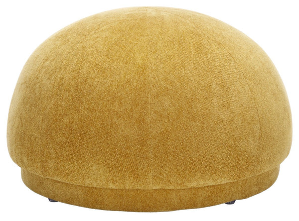 Safavieh Lipy Half Sphere Ottoman In Mustard - Stylish, Durable, And Cozy Foam-cushioned Seating For Your Home Mustard Wood,Fabric,Foam Ott1304a