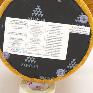 Safavieh Dreid Round Top Ottoman In Mustard - Chic, Durable, And Stylish Accent Piece For Your Home Decor Mustard Wood,Fabric,Foam Ott1305a