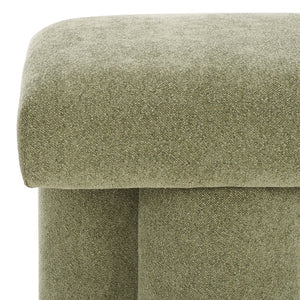 Safavieh Farq Square Top Ottoman In Moss - Stylish Solid Wood Design For Comfort & Versatile Home Decor Moss Wood,Fabric,Foam Ott1306a