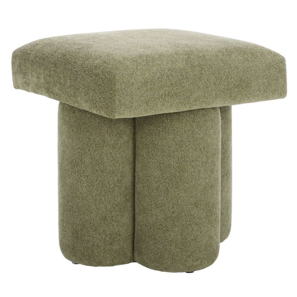 Safavieh Farq Square Top Ottoman In Moss - Stylish Solid Wood Design For Comfort & Versatile Home Decor Moss Wood,Fabric,Foam Ott1306a