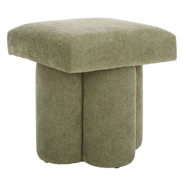 Safavieh Farq Square Top Ottoman In Moss - Stylish Solid Wood Design For Comfort & Versatile Home Decor Moss Wood,Fabric,Foam Ott1306a