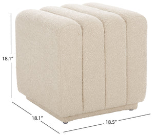Safavieh Joseph Square Ottoman - Elegant Boucle Design For Ultimate Comfort And Sophisticated Living Spaces Beige Wood,Fabric,Foam Ott1307a