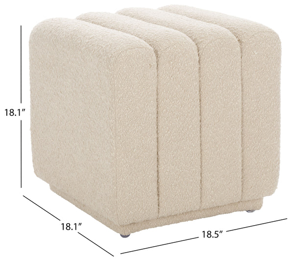 Safavieh Joseph Square Ottoman - Elegant Boucle Design For Ultimate Comfort And Sophisticated Living Spaces Beige Wood,Fabric,Foam Ott1307a
