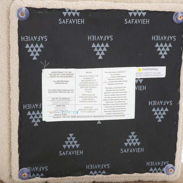 Safavieh Joseph Square Ottoman - Elegant Boucle Design For Ultimate Comfort And Sophisticated Living Spaces Beige Wood,Fabric,Foam Ott1307a