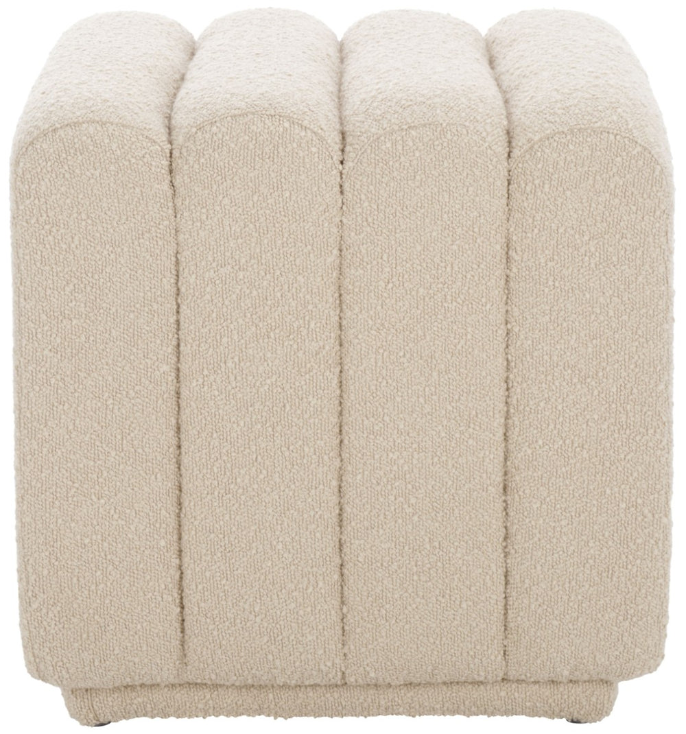 Safavieh Joseph Square Ottoman - Elegant Minimalist Accent Piece Offering Plush Comfort And Versatile Style Beige Boucle OTT1307A