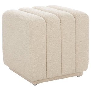 Safavieh Joseph Square Ottoman - Elegant Minimalist Accent Piece Offering Plush Comfort And Versatile Style Beige Boucle OTT1307A