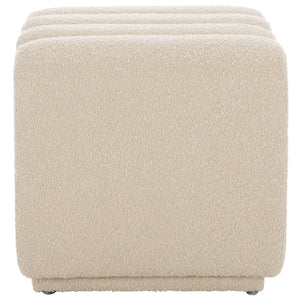 Safavieh Joseph Square Ottoman - Elegant Boucle Design For Ultimate Comfort And Sophisticated Living Spaces Beige Wood,Fabric,Foam Ott1307a